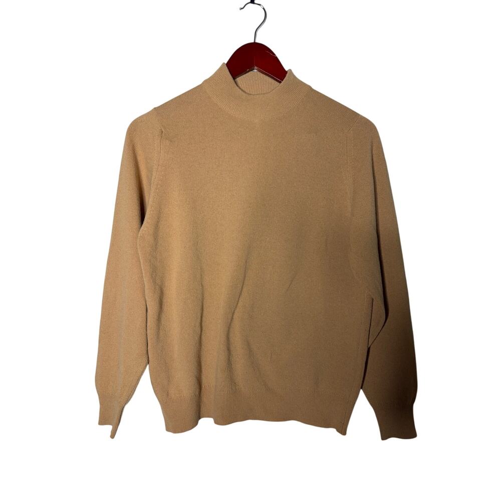 Berk by Ballantyne Tan Turtleneck 100% cashmere sz 38 US S